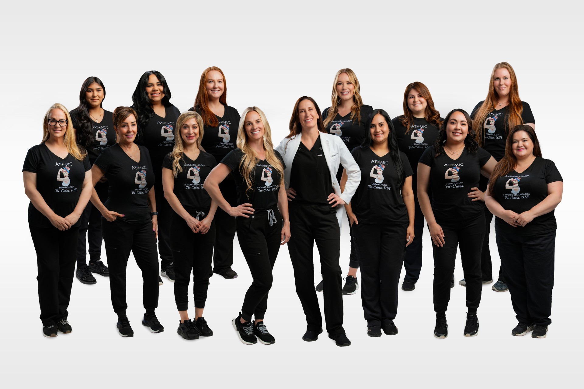 our team of skin specialists at Atomic Dermatology and Med Spa Tri-Cities Team